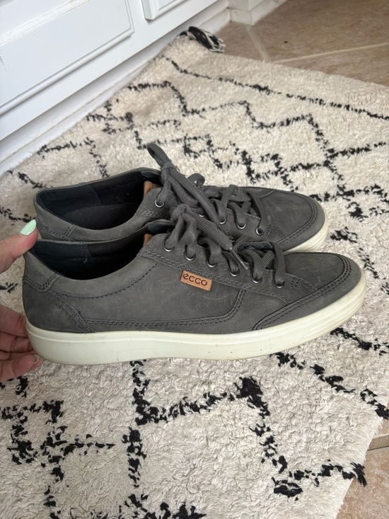 Ecco Other - Ecco Mens Soft 7 Sneakers Gray Leather Lace Up Low Top Shoes Size 8 US 42 EU